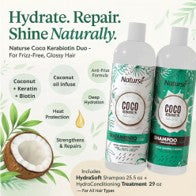 Naturse Kit Set Coco– HydraSoft Shampoo 25 oz + HydroConditioning Treatment 16 oz + Leave-in 8oz