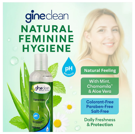 Gineclean Jabón íntimo femenino 8.8 oz - 16 oz - Limpiador íntimo natural con menta