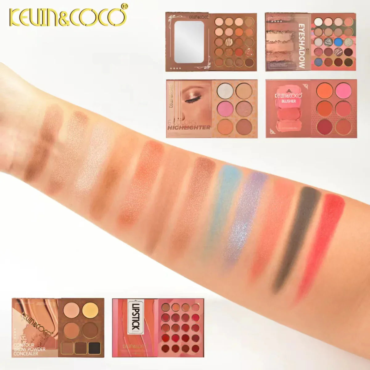 KEVIN & COCO - Leopard Girl 6 Layered Eyeshadow, Lips & Face Makeup Book Palette