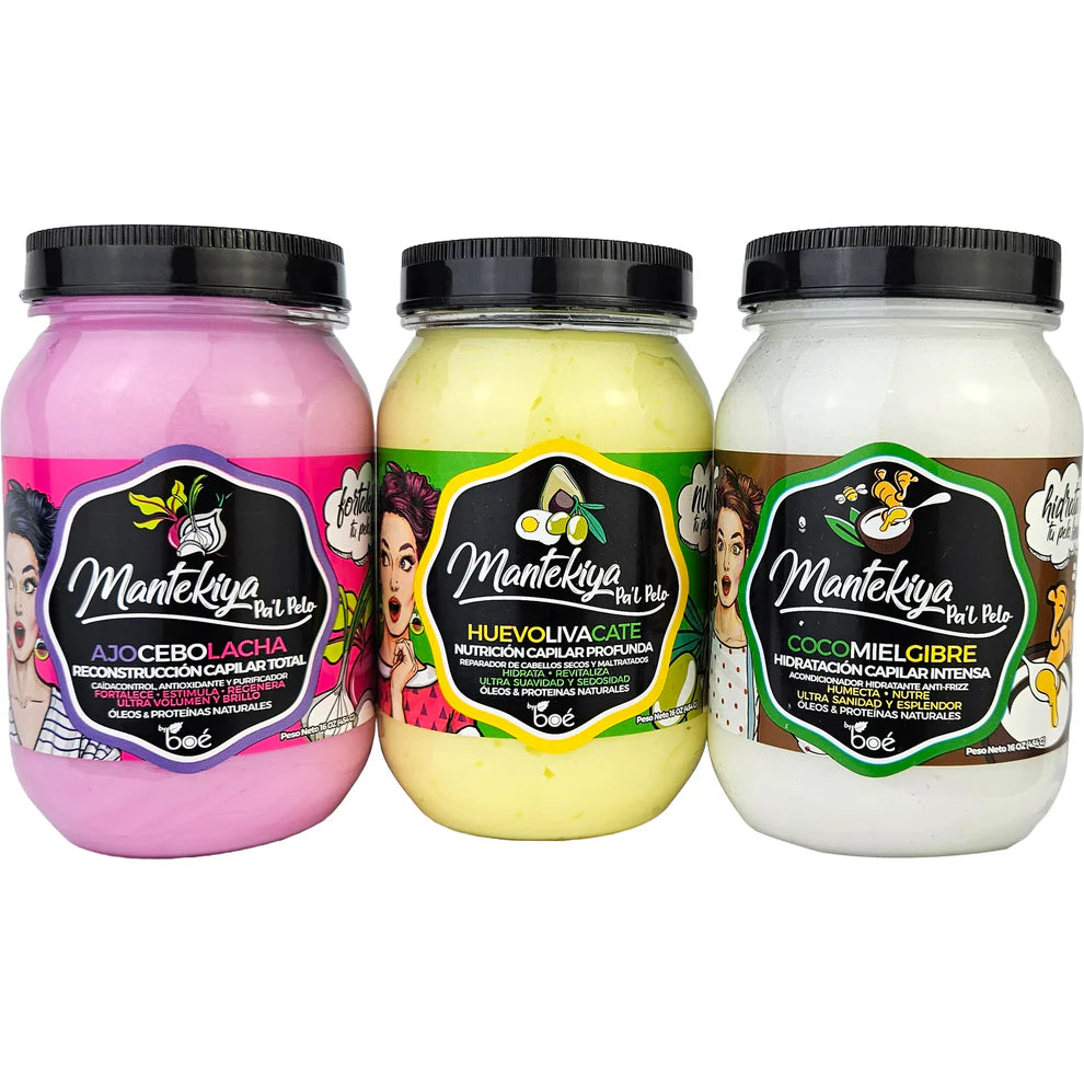 Boé Mantekiya Pal Pelo Ajocebolacha Hair Butter 16 oz - Total Hair Reconstruction Treatment