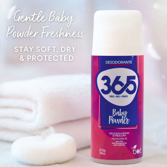 Boé 365 Baby Powder Antiperspirant Deodorant 3 oz - 3D Protection: Anti-Odor, Anti-Perspirant