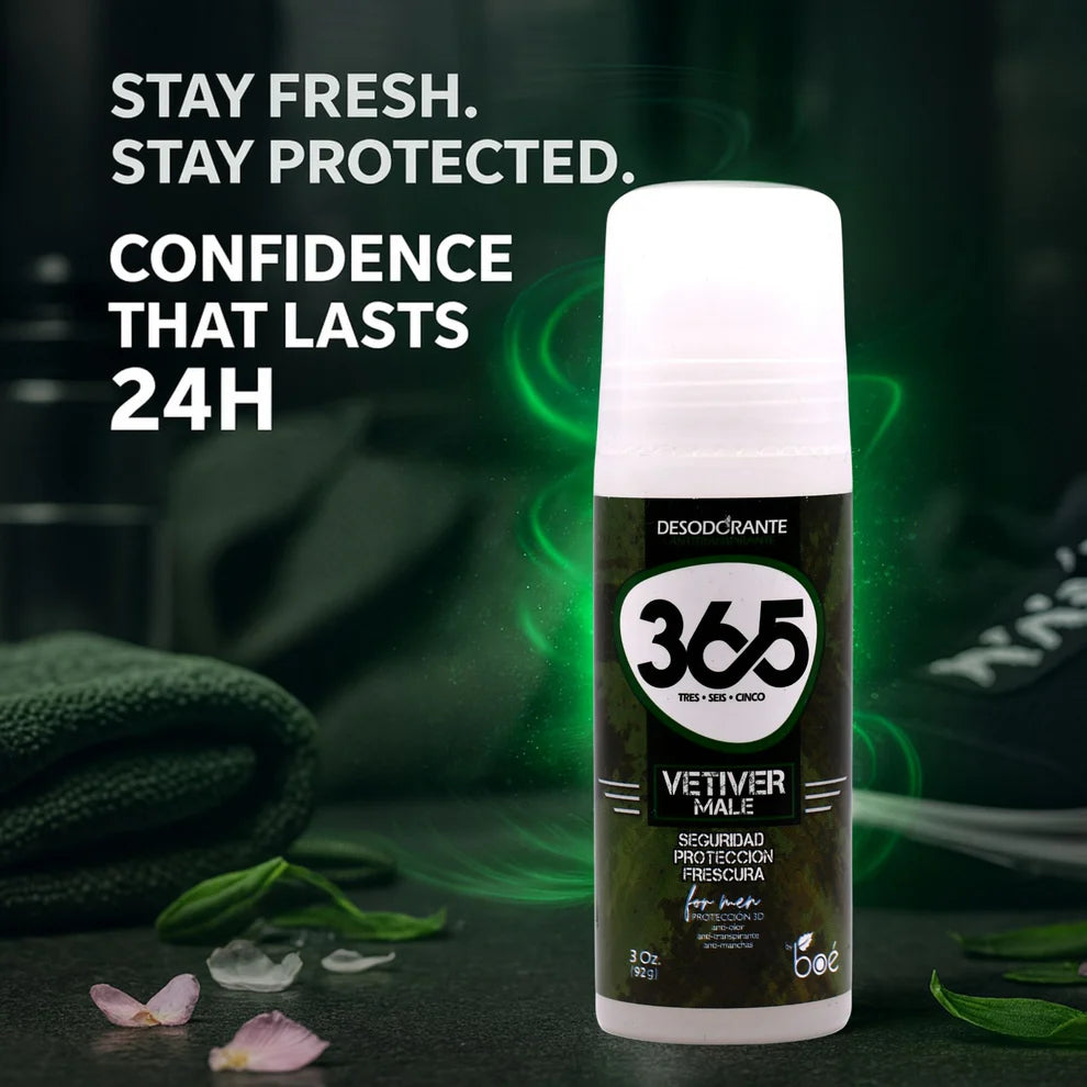 Boé 365 Vetiver Antiperspirant Deodorant for Men 3 oz