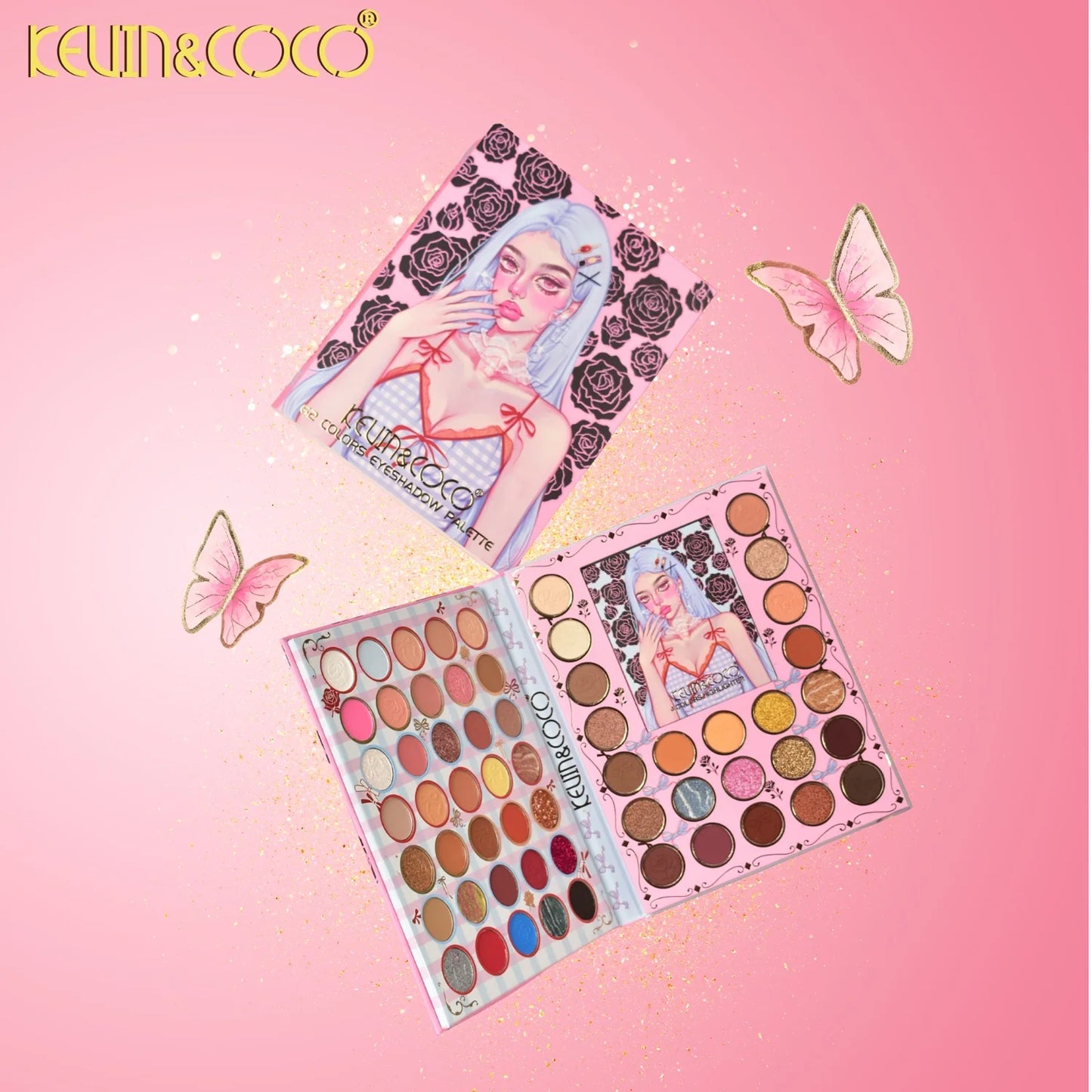KEVIN&COCO Face-Black Roses 62-Color Eyeshadow Palette Book 🖤🌹