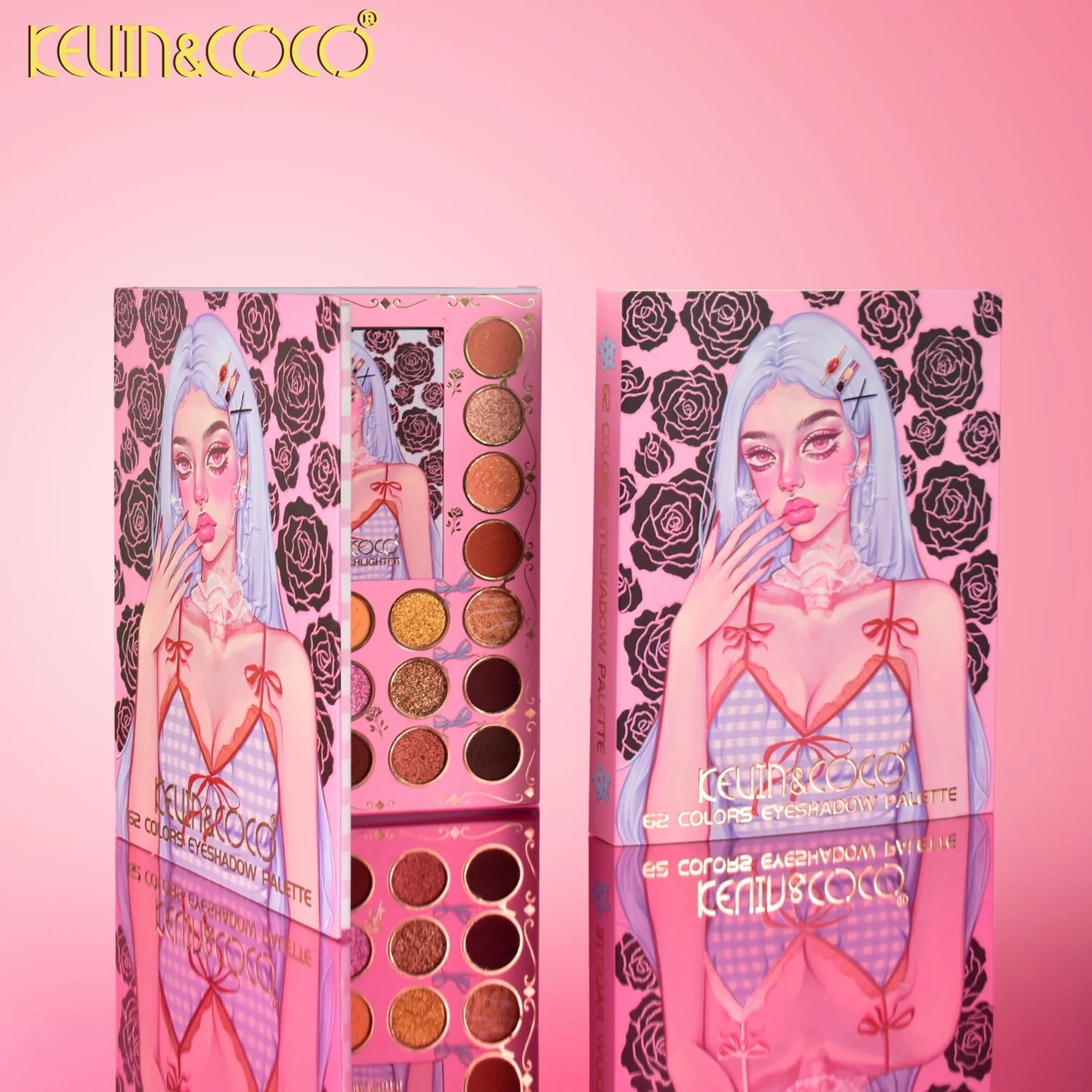 KEVIN&COCO Face-Black Roses 62-Color Eyeshadow Palette Book 🖤🌹