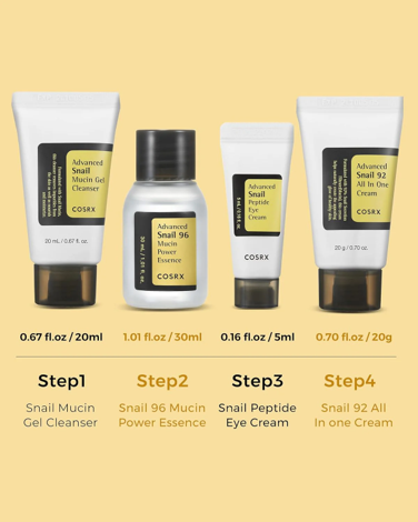 Cosrx Kit de 4 pasos Todo sobre caracoles
