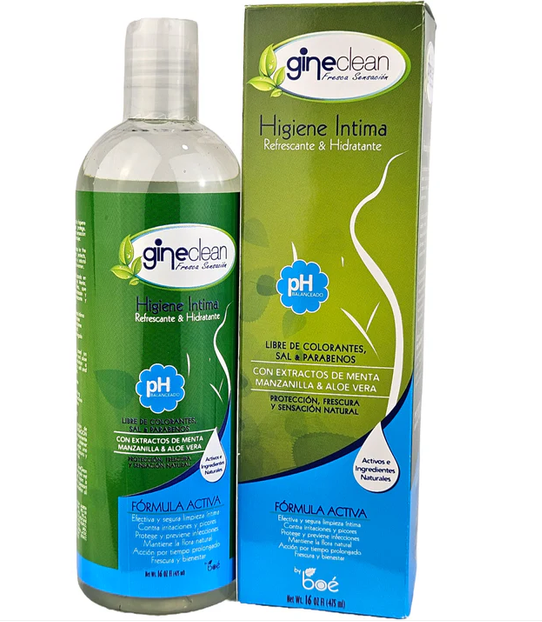 Gineclean Jabón íntimo femenino 8.8 oz - 16 oz - Limpiador íntimo natural con menta