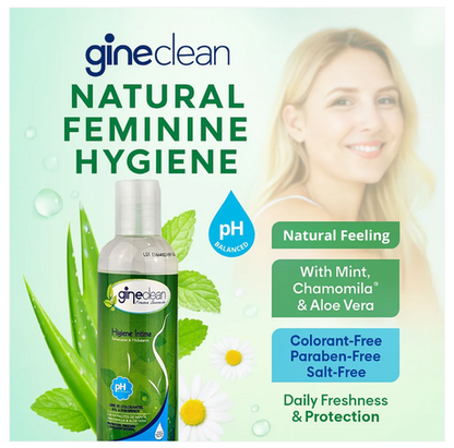 Gineclean Jabón íntimo femenino 8.8 oz - 16 oz - Limpiador íntimo natural con menta