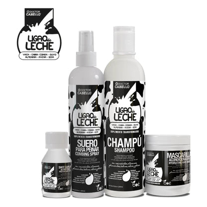 Boé Ligao de Leche 4-Piece Hair Care Set - Milk Proteins, Biotin & Vitamins for Repair, Shine & Smoothness