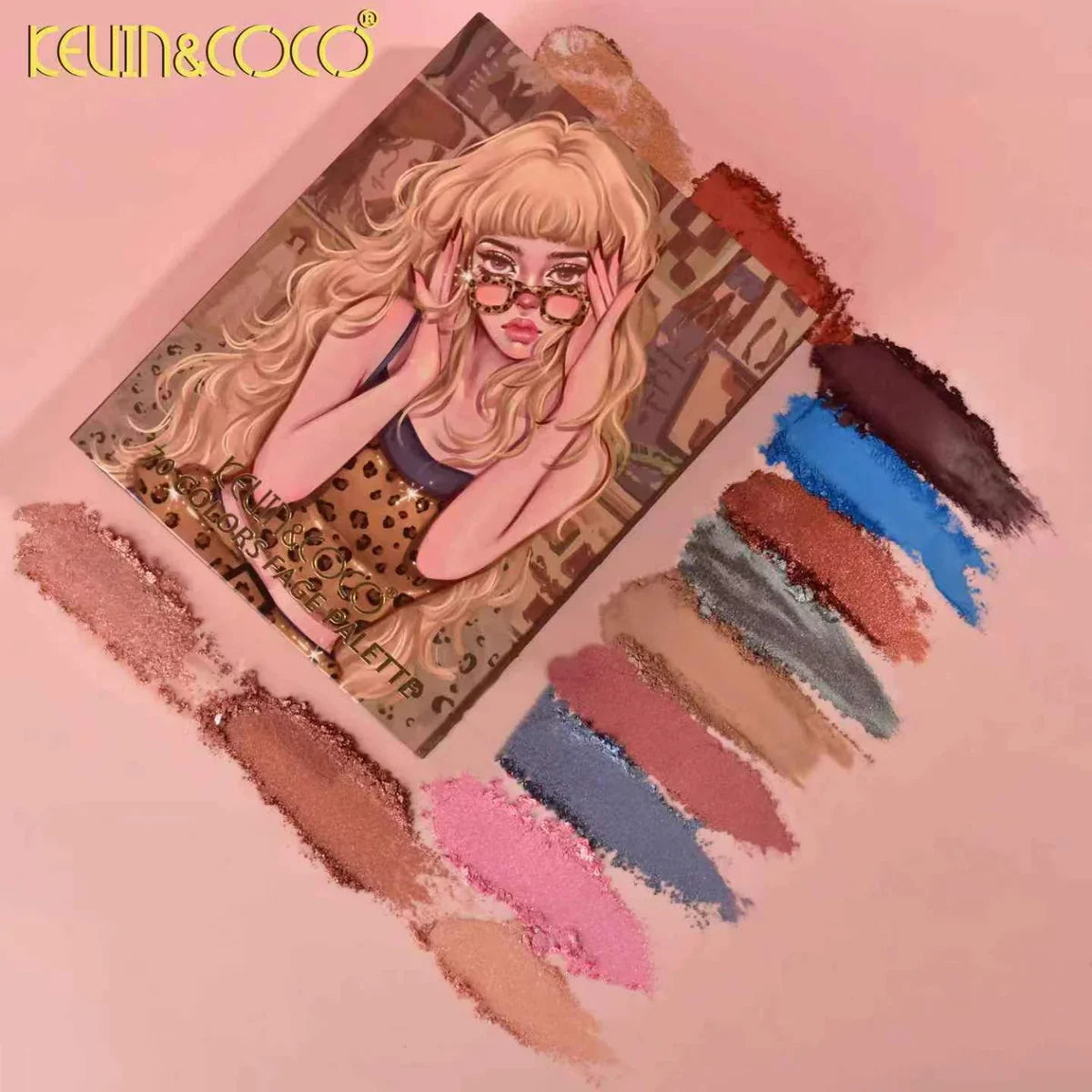 KEVIN & COCO - Leopard Girl 6 Layered Eyeshadow, Lips & Face Makeup Book Palette
