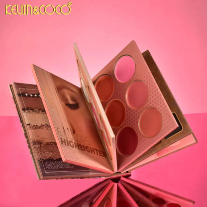 KEVIN & COCO - Leopard Girl 6 Layered Eyeshadow, Lips & Face Makeup Book Palette