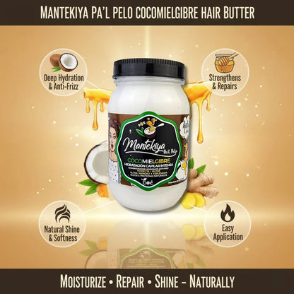 Boé Mantekiya Pal Pelo Cocomielgibre Hair Butter 16 oz - Intense Hydration with Coconut