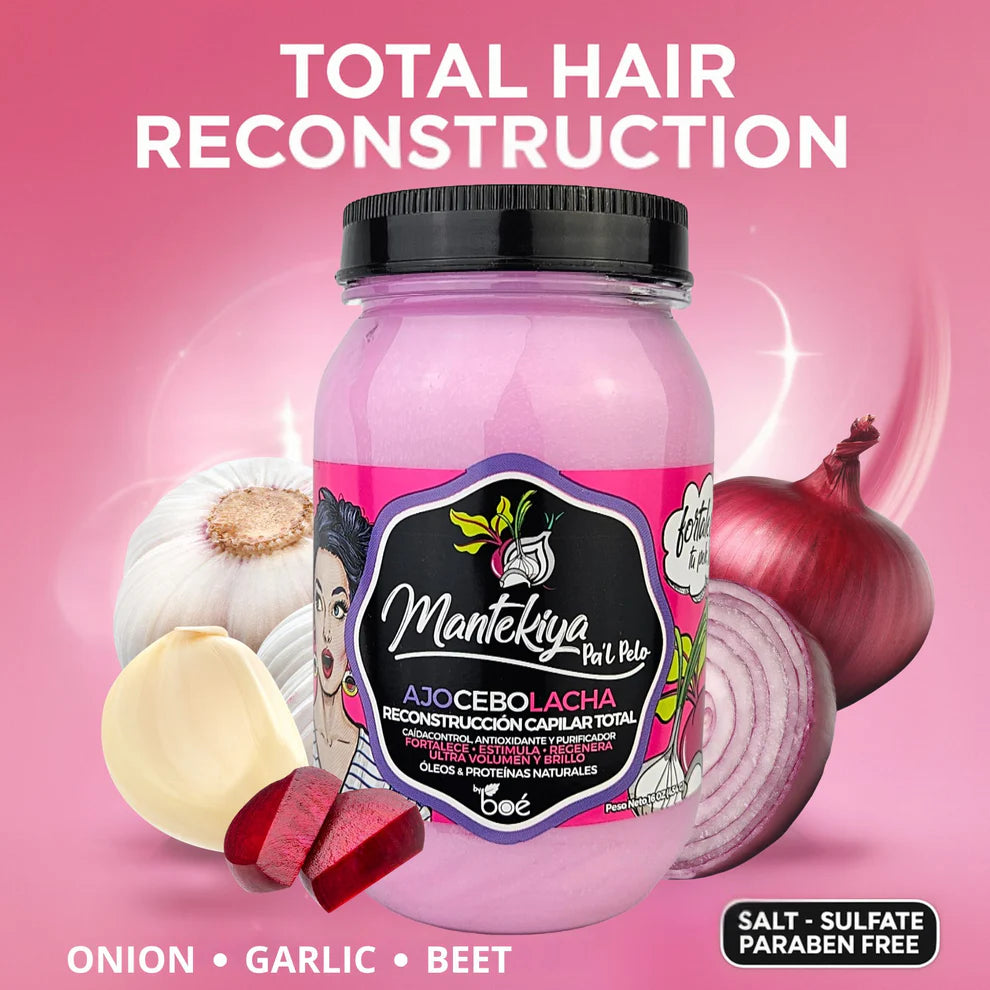 Boé Mantekiya Pal Pelo Ajocebolacha Hair Butter 16 oz - Total Hair Reconstruction Treatment
