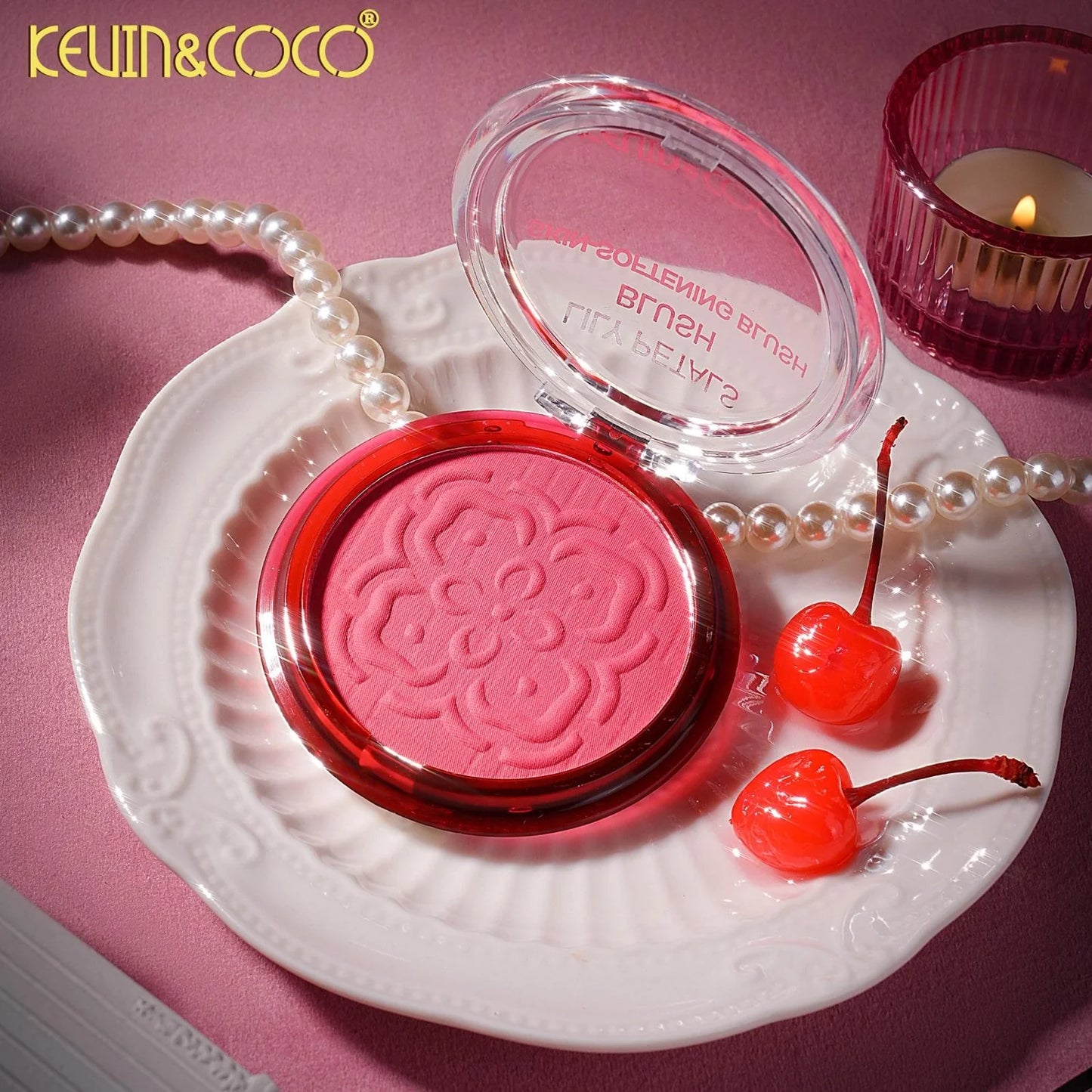KEVIN & COCO - Face-Pink Flowers Petal Blush 🌸