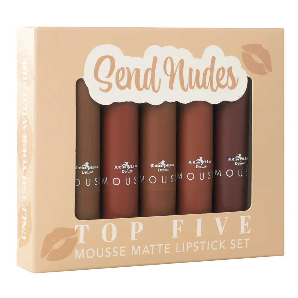 ITALIA DELUXE -  TOP FIVE MOUSSE MATTE LIPSTICS SET 5PC (VARIOUS SHADES)