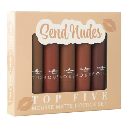 ITALIA DELUXE -  TOP FIVE MOUSSE MATTE LIPSTICS SET 5PC (VARIOUS SHADES)