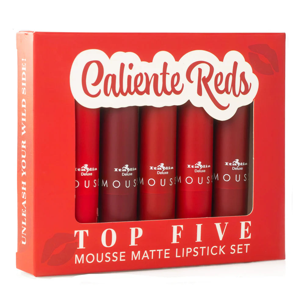 ITALIA DELUXE -  TOP FIVE MOUSSE MATTE LIPSTICS SET 5PC (VARIOUS SHADES)