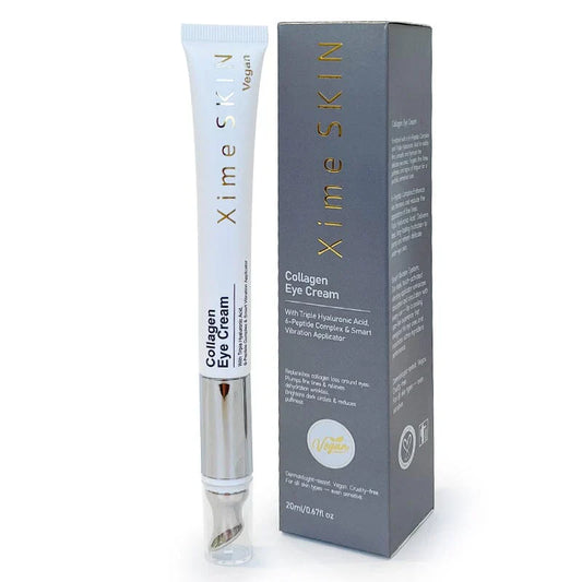 XIME SKIN Collagen Eye Cream w/ Vibrating Applicator. Vegan