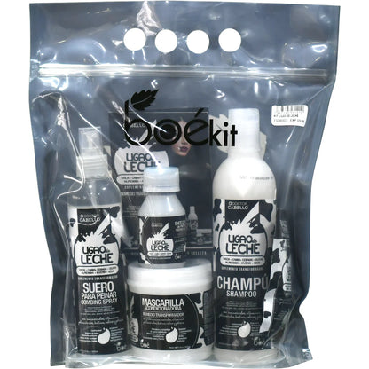 Boé Ligao de Leche 4-Piece Hair Care Set - Milk Proteins, Biotin & Vitamins for Repair, Shine & Smoothness