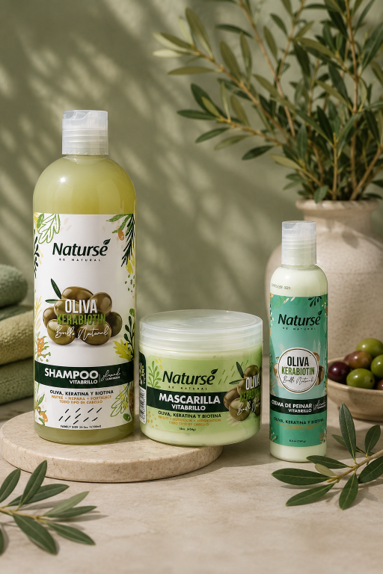 Boé Shampoo, Mask & Leave-in - Olive, Keratin & Biotin - Strength & Frizz Control